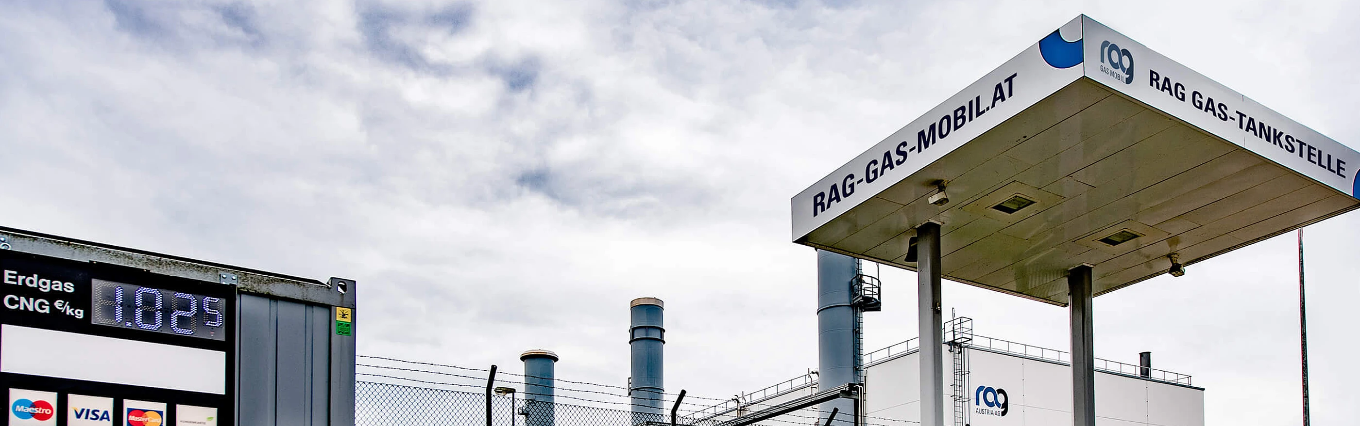 RAG Gas Mobil Tankstelle mit Auto mit RAG Branding