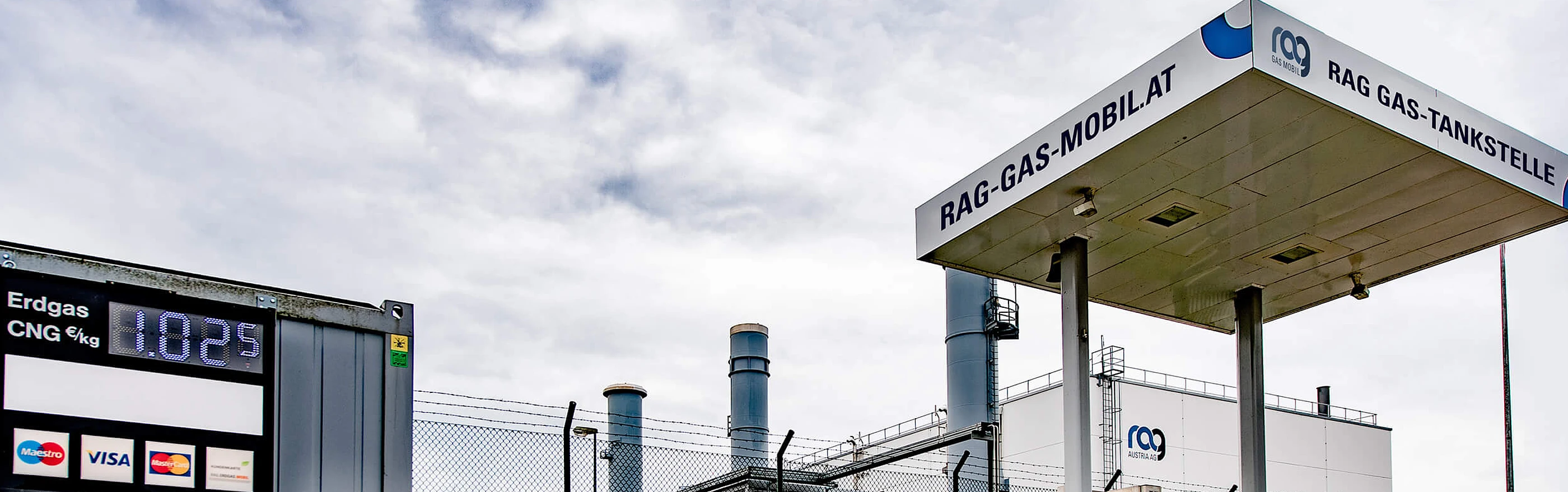 RAG Gas Mobil Tankstelle mit Auto mit RAG Branding