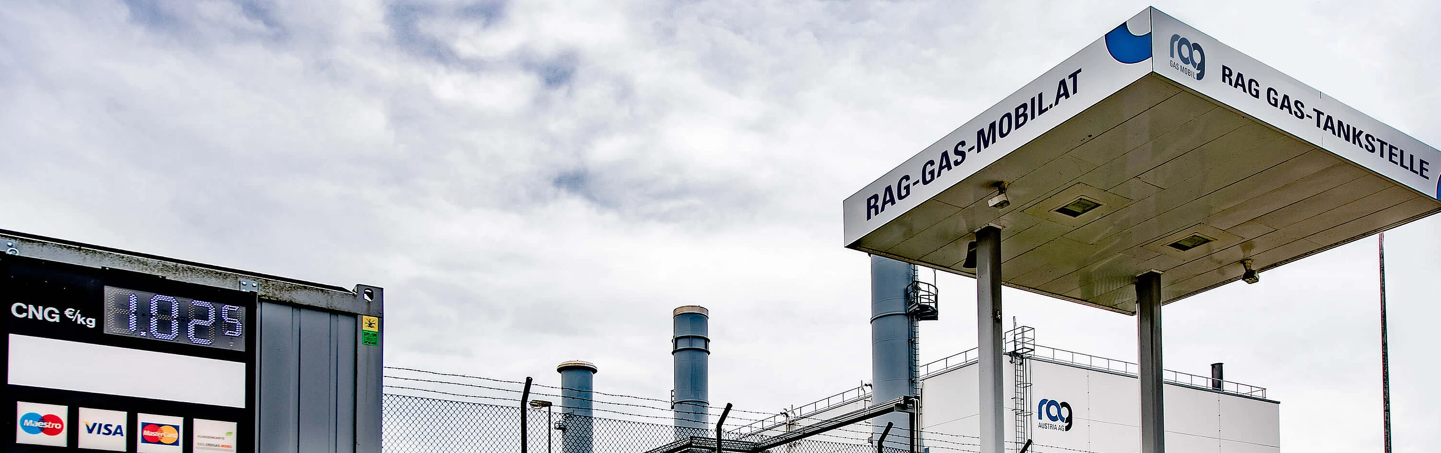 RAG Gas Mobil Tankstelle mit Auto mit RAG Branding